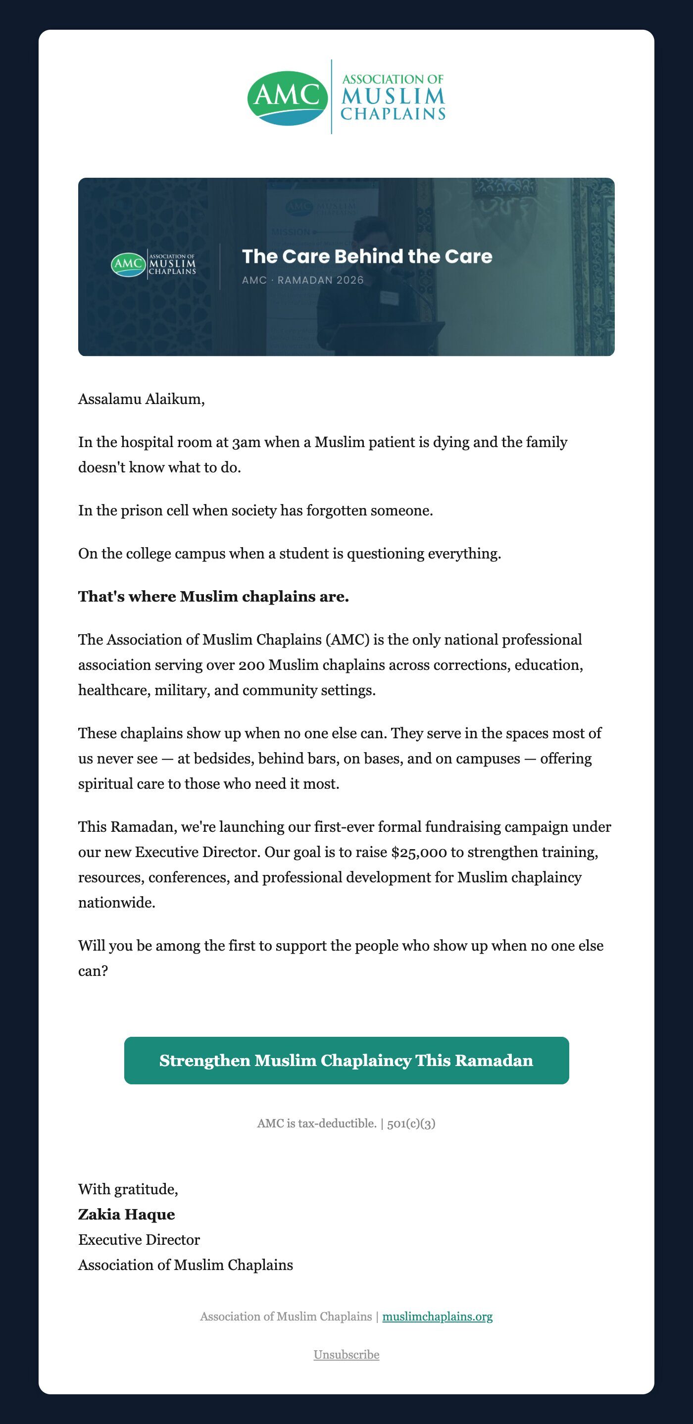 Email 1: The people who show up when no one else can