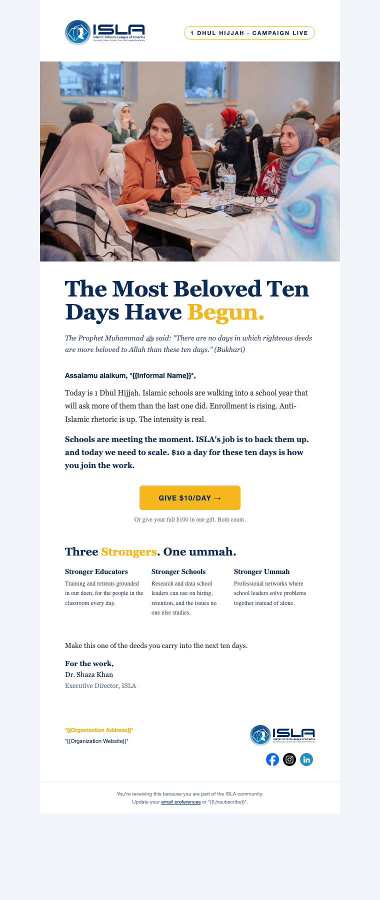 ISLA Dhul Hijjah Launch email