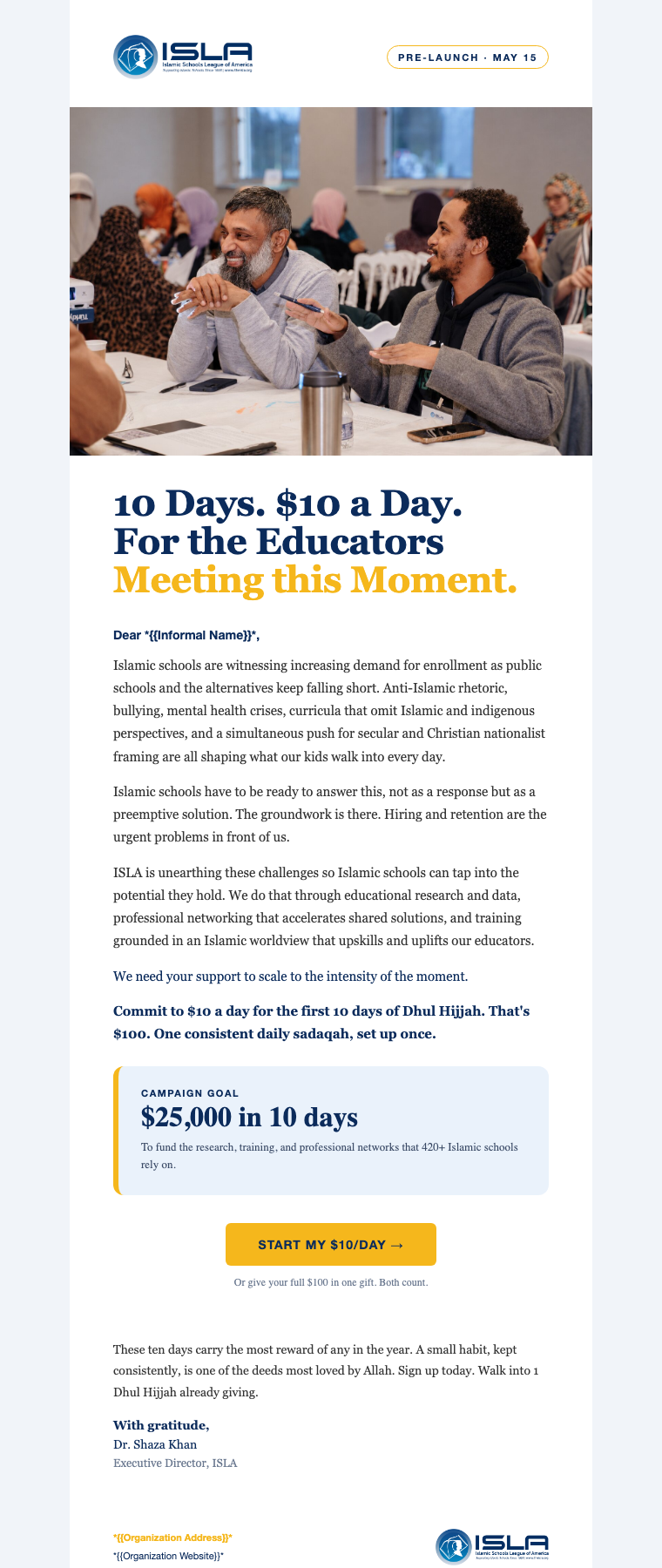 ISLA Dhul Hijjah Pre-launch email