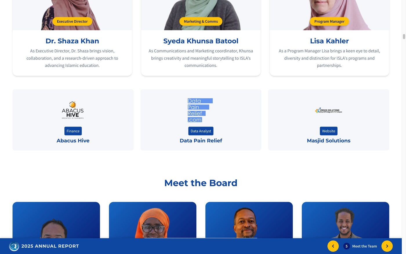 ISLA team profiles and partner organizations