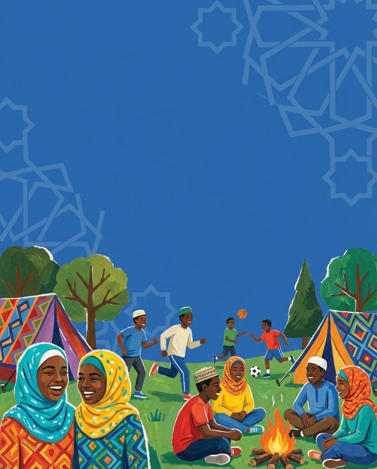 Kamp Khalil outdoor scene illustration for youth carousel