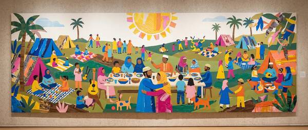 AI illustration of a community gathering