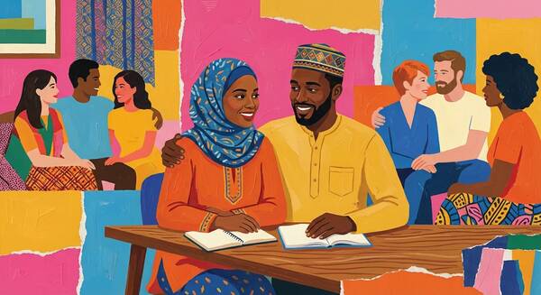 AI illustration of a marriage workshop