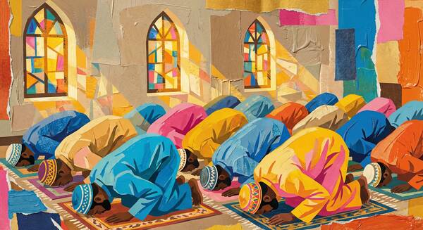 AI illustration of masjid prayer
