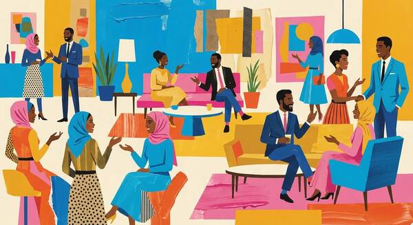 AI illustration of young professionals