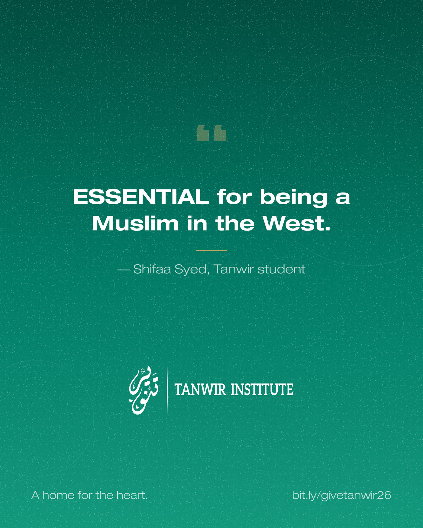 Student quote card - Shifaa Syed